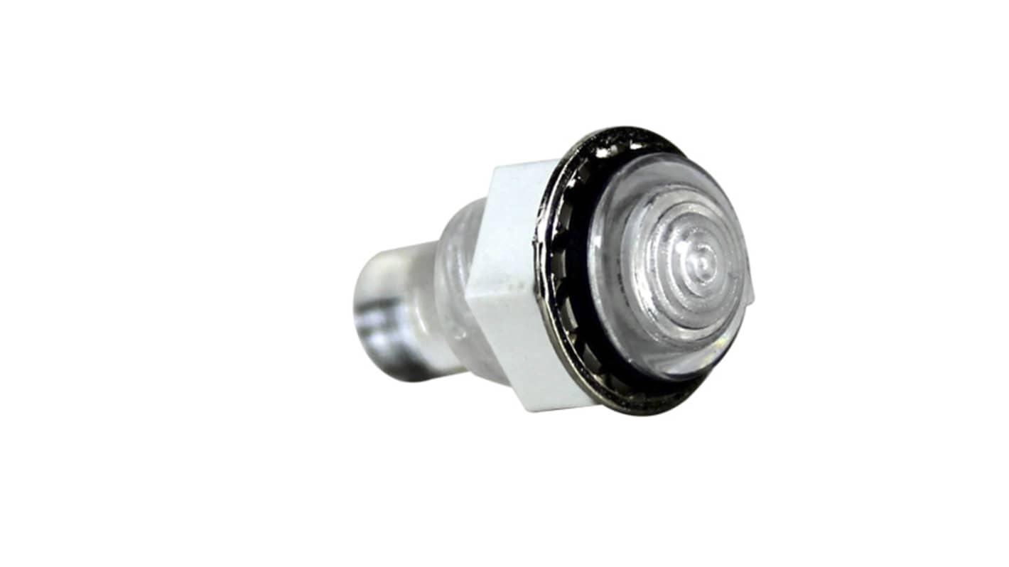 VCC 导光柱, 直向, 面板安装, 无色LED, 透明圆顶透镜, 0.127 x 8.73mm