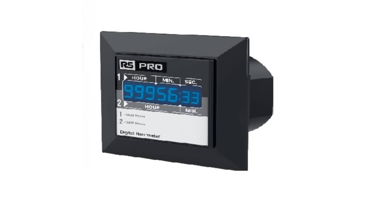 RS PRO Counter, Display, 7 Digit LED, 50, 60Hz, 160 → 240 V ac, 24 V ac/dc