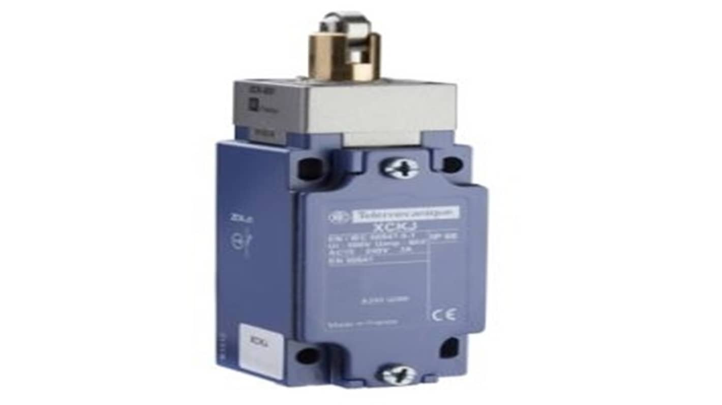 Telemecanique Sensors XCKJ Series Roller Plunger Limit Switch, NC, NO, IP66, Zinc Alloy Housing, 10A Max