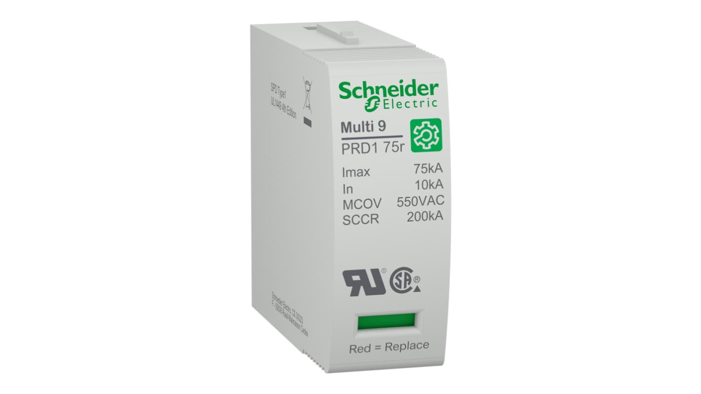 Schneider Electric 1 Phase Surge Arrester, 75kA, 1500V (Volts), Plug In Mount