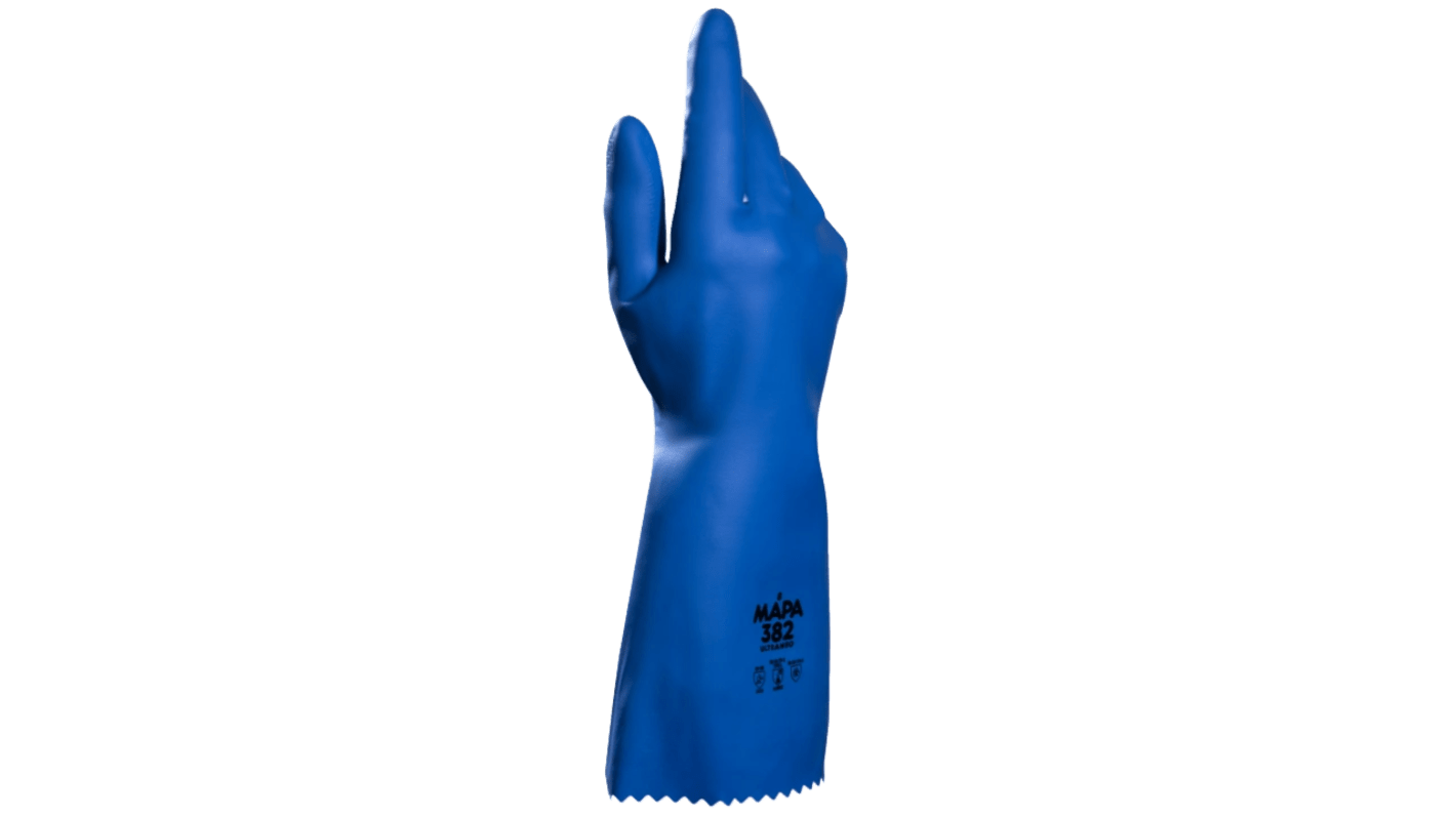 Mapa UltraNeo 382 Blue Polychloroprene Chemical Resistant Work Gloves, Size 10