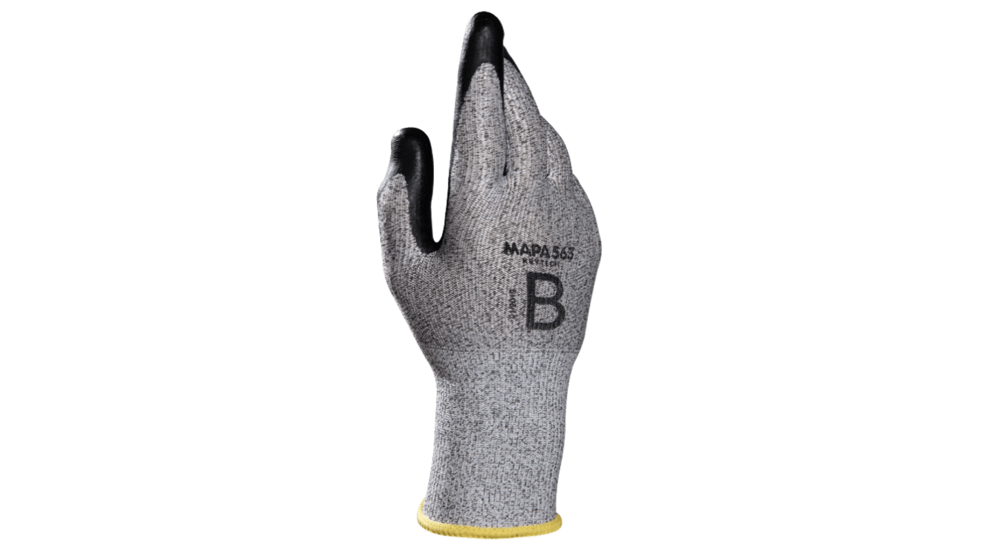 Mapa KryTech 563 Black, Grey Nitrile Abrasion Resistant, Cut Resistant, General Purpose, Puncture Resistant, Tear