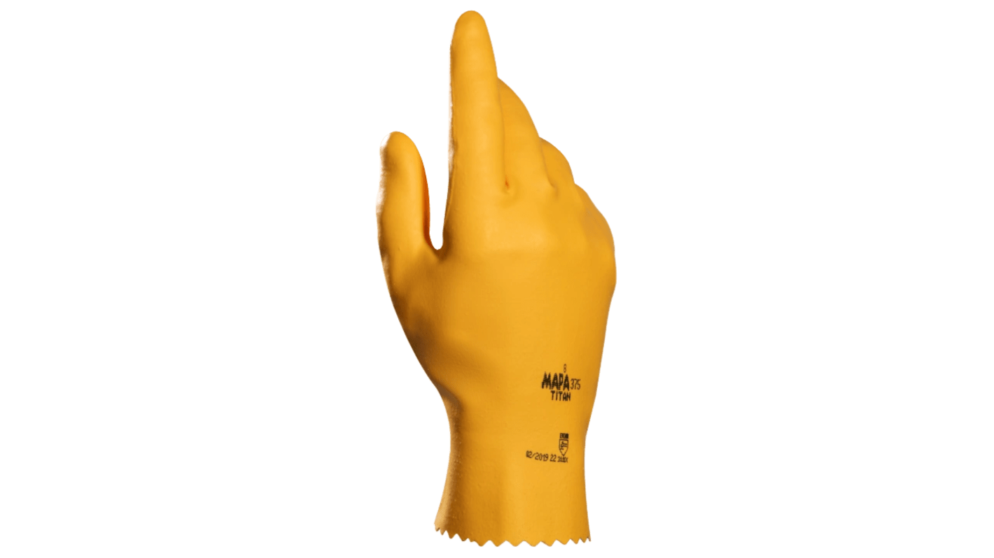 Mapa Titan 375 Yellow Nitrile Abrasion Resistant, Cut Resistant, General Purpose, Puncture Resistant, Tear Resistant
