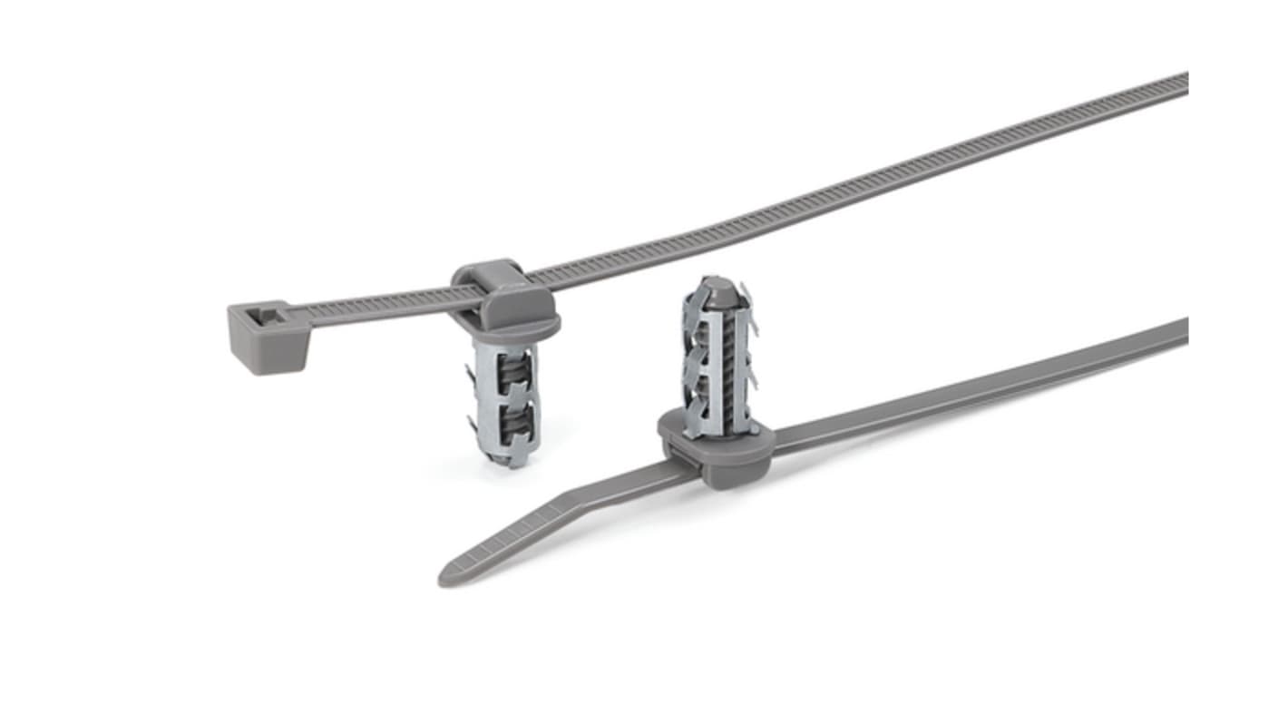 HellermannTyton Cable Tie, 202mm x 4.6 mm, Grey Polyamide 4.6, Pk-500