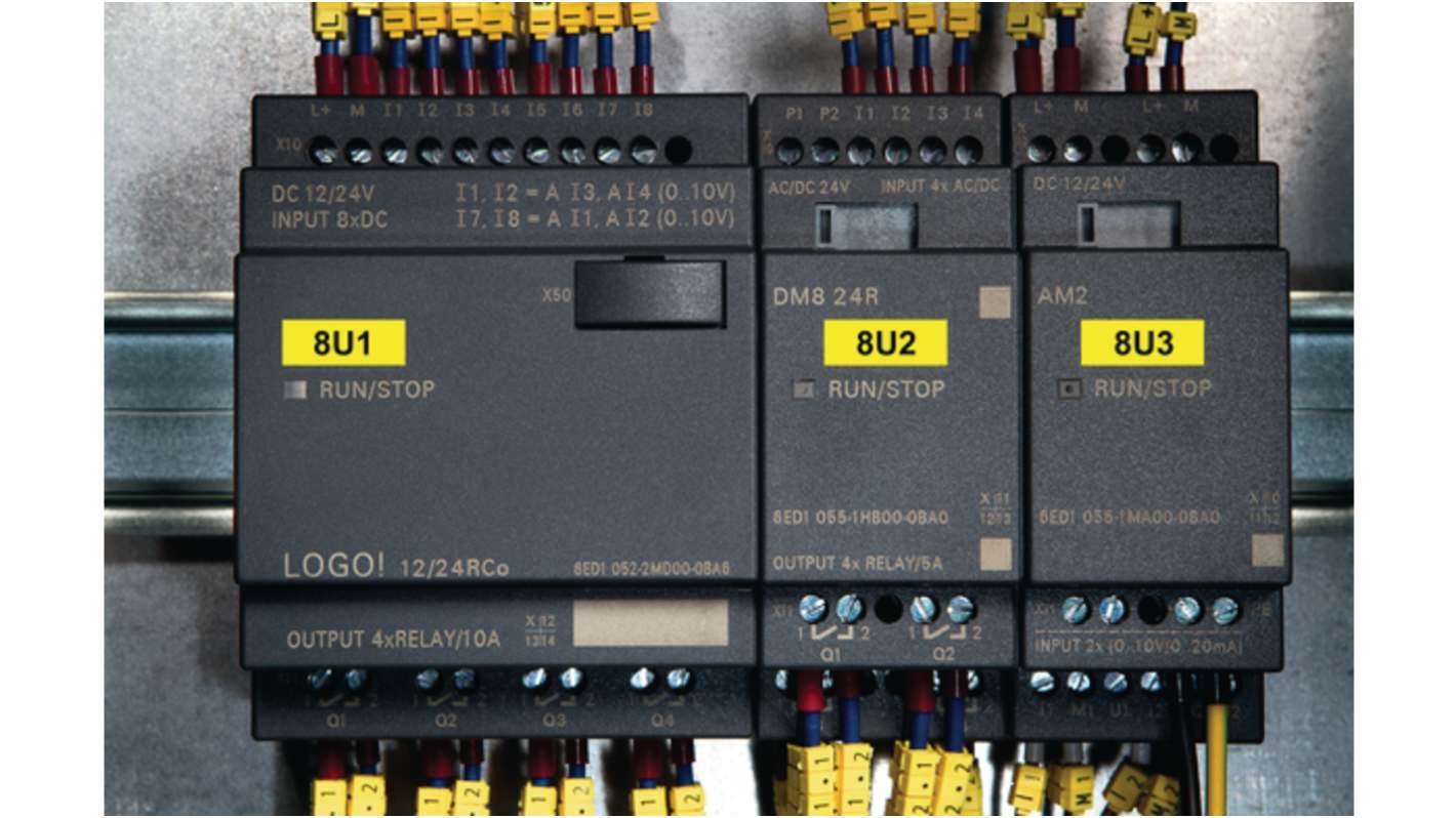 HellermannTyton 标签, 黄色底黑字 x 8mm长标签, Helatag 1102系列