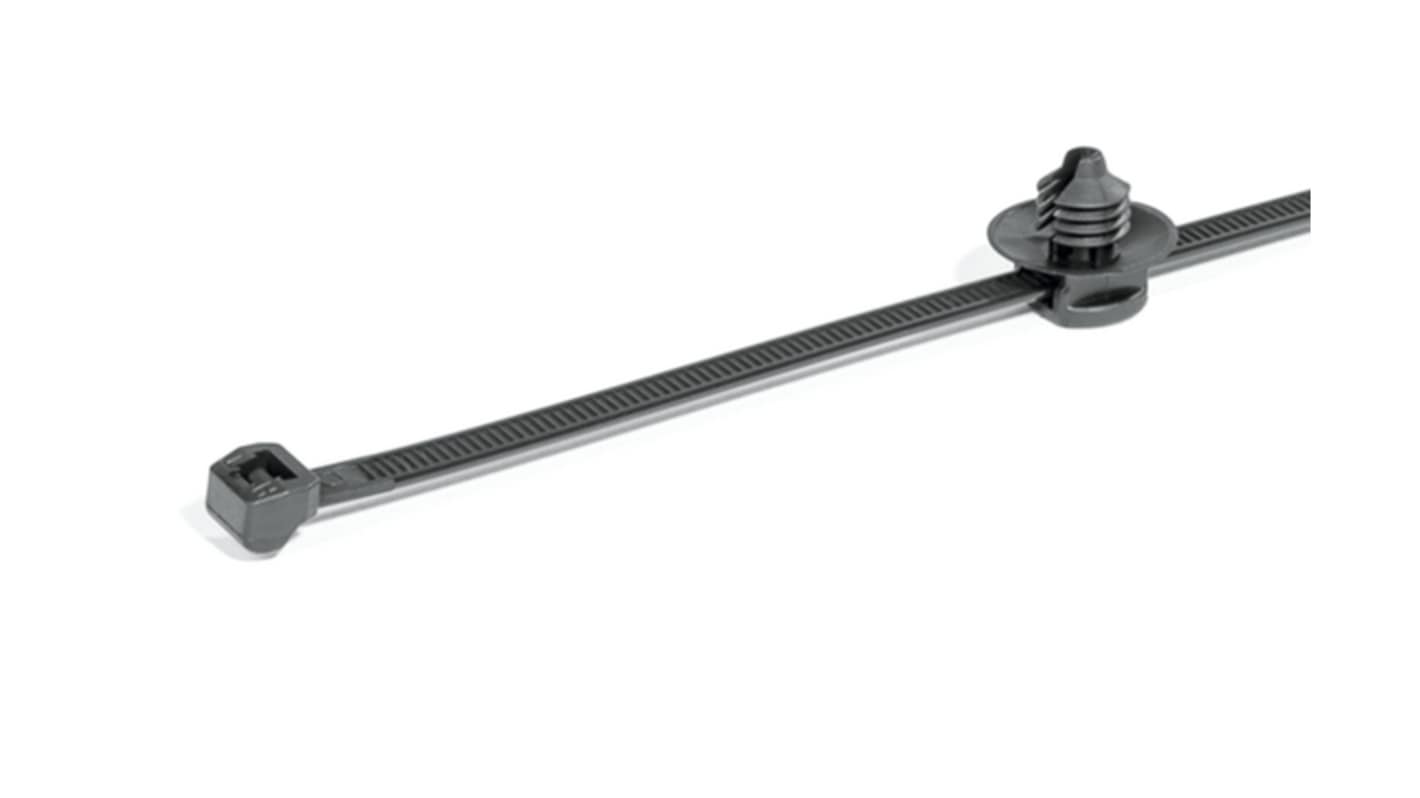 HellermannTyton Cable Tie, 150mm x 4.6 mm, Black Nylon, Pk-500
