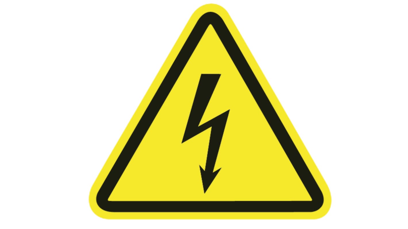 HellermannTyton Yellow Vinyl Safety Labels 100mm
