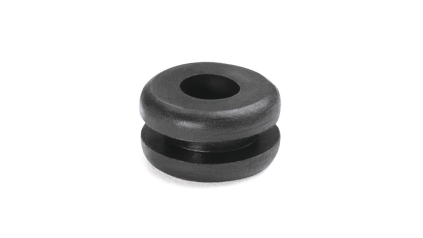 HellermannTyton HV1201 Black Polyvinylchloride 6.4mm Cable Grommet 633-02010