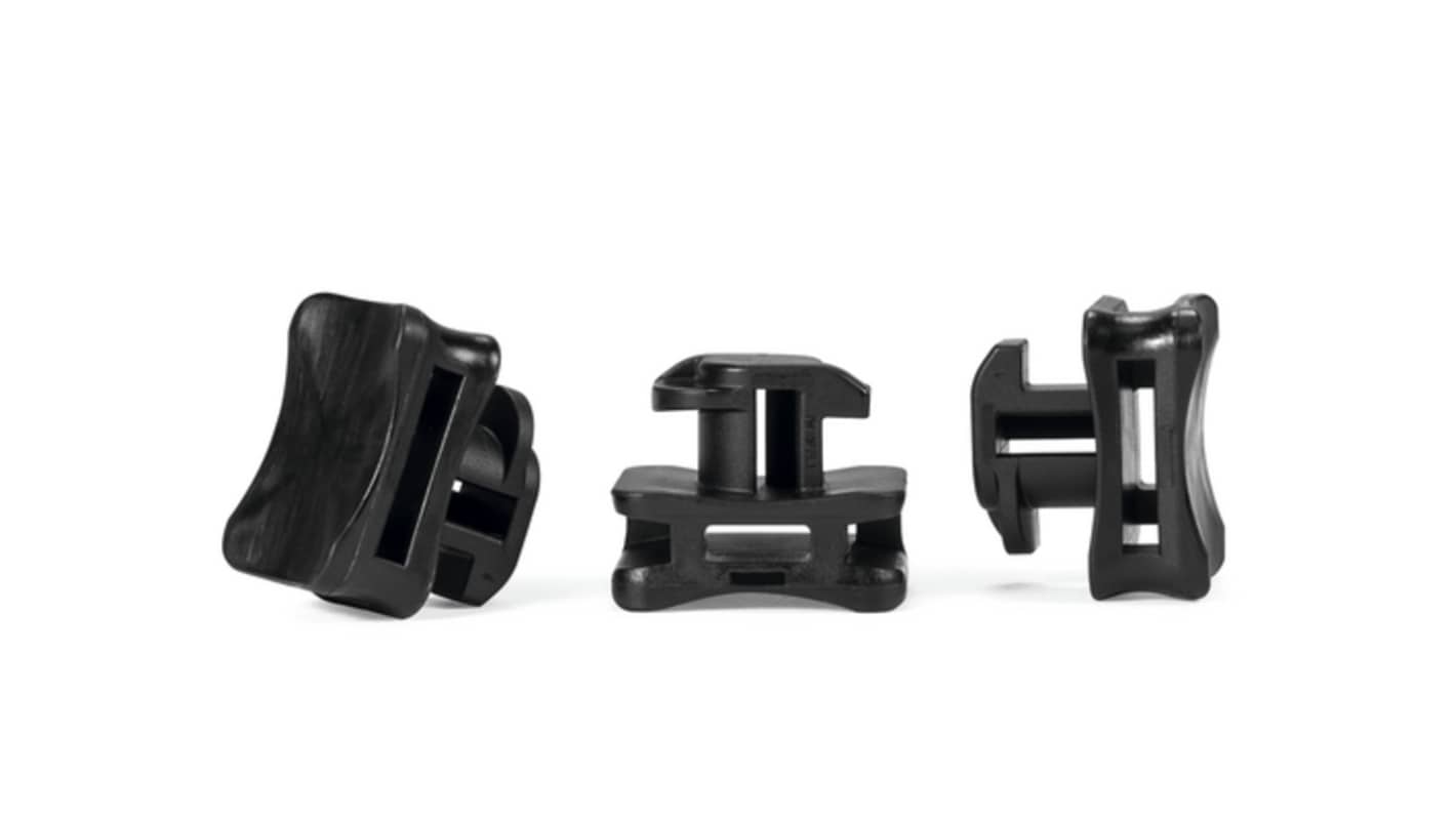 HellermannTyton Black Cable Tie Mount 22.5 mm x 17.5mm, 8mm Max. Cable Tie Width