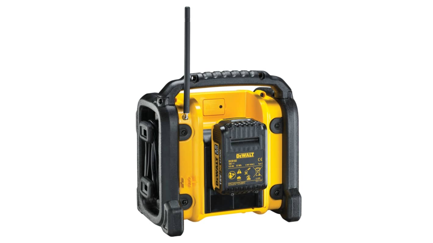 Radio para obra DeWALT DCR019-QW compatible con baterías de Ión-litio XR de 18V