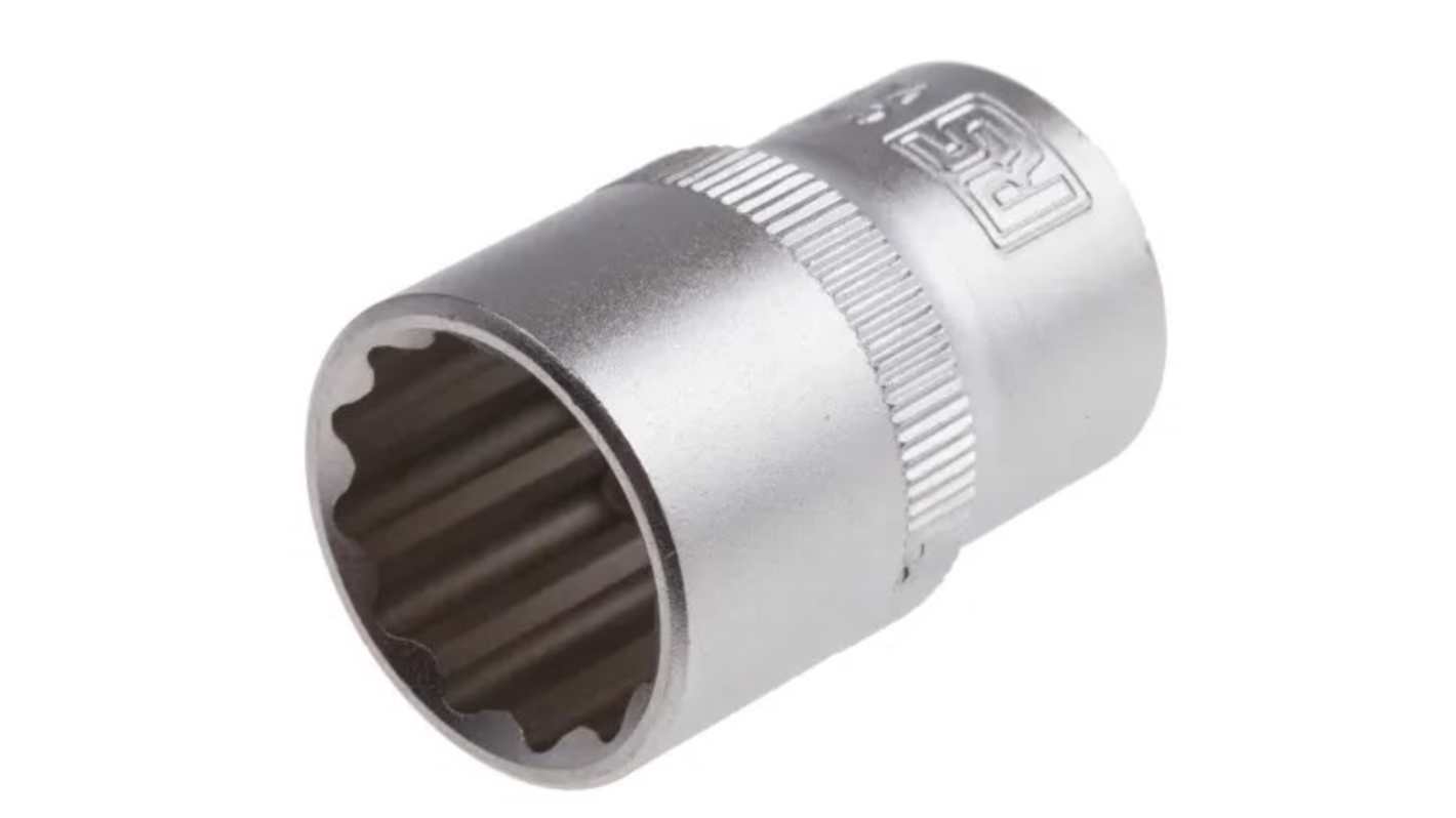 RS PRO 3/8 in Drive 5/8in Standard Socket, 12 point, 25mm Overall Length