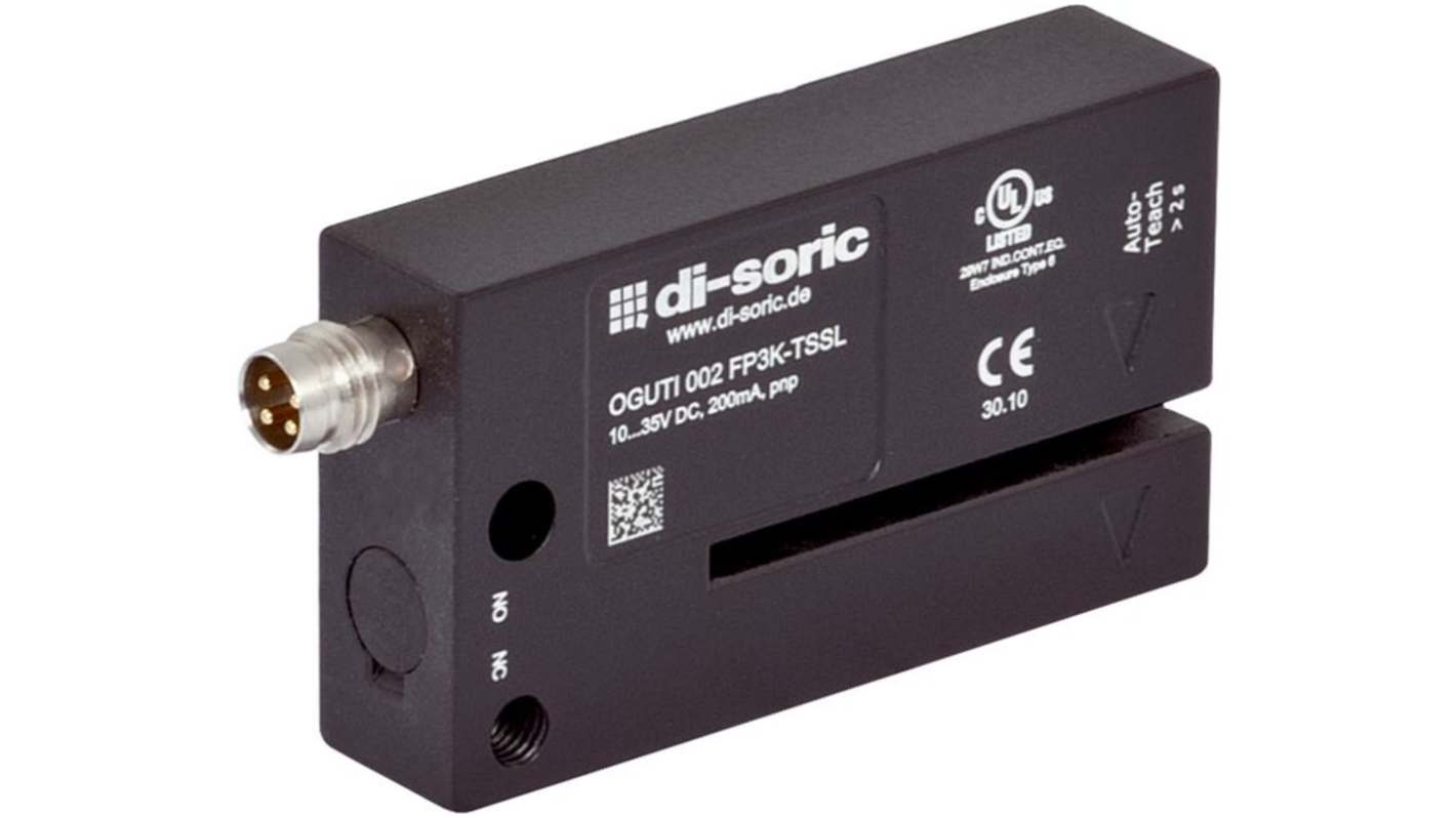 Czujnik etykiet Di-Soric 2 mm IP67 NO/NC Złącze 4-stykowe