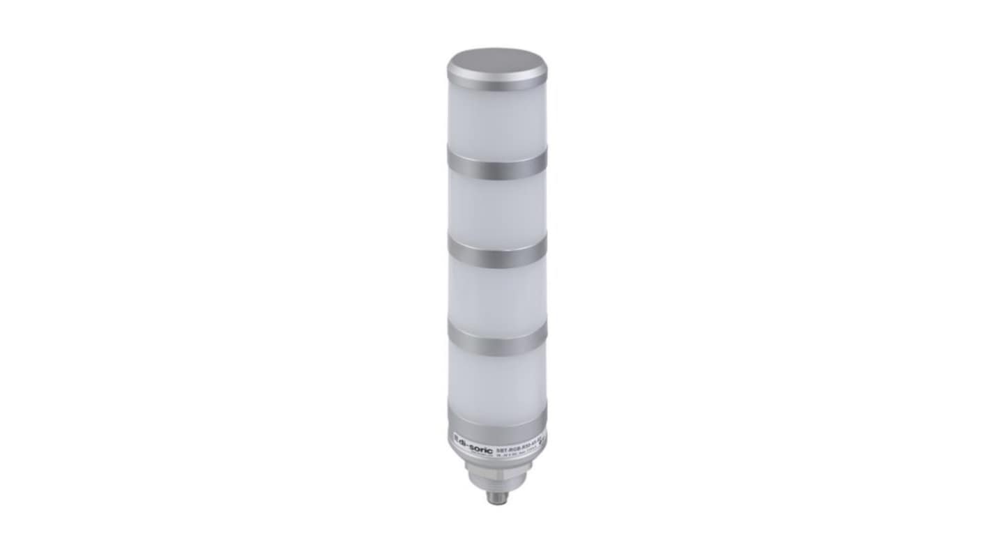 Columna de señalización Di-Soric SBT, LED, con 4 elementos Azul, Verde, Naranja, Rojo, Blanco, Amarillo, 18 →