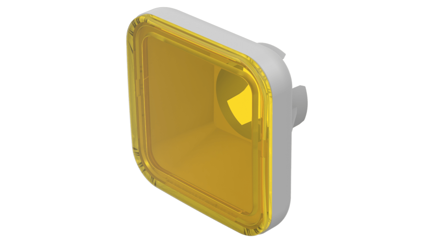 Indicator Lens Square Style, Yellow, 15.4 diameter , 13.2 Long