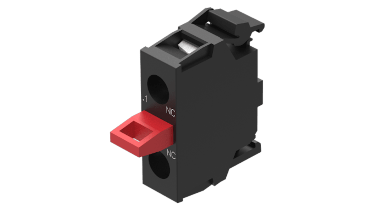 EAO Series 45 Series Push Button Switch, Slow Make, Base Mounting, 1 NC, 500, IP20, IP40