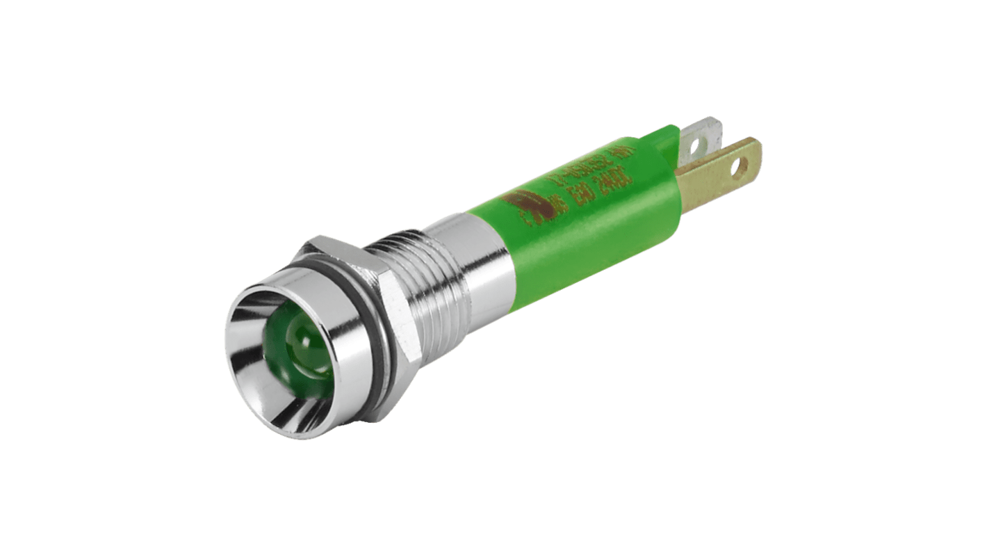 EAO 17-05 Series Green Panel Mount Indicator, 24, 8 Mounting Hole Size, Plug-In Termination, IP40, IP65