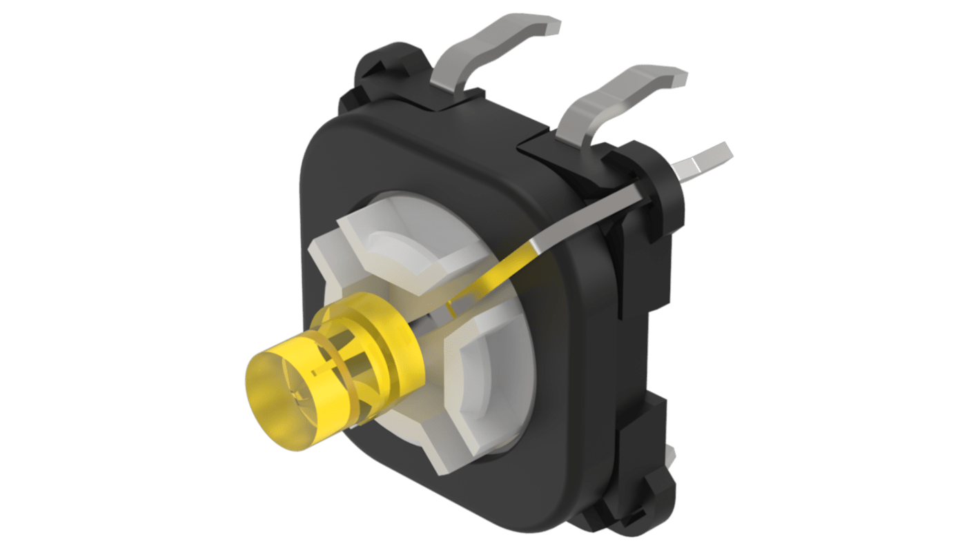 EAO Series 70 Series Illuminated Push Button Switch, Momertary, PCB, 1 NO, Yellow LED, 42