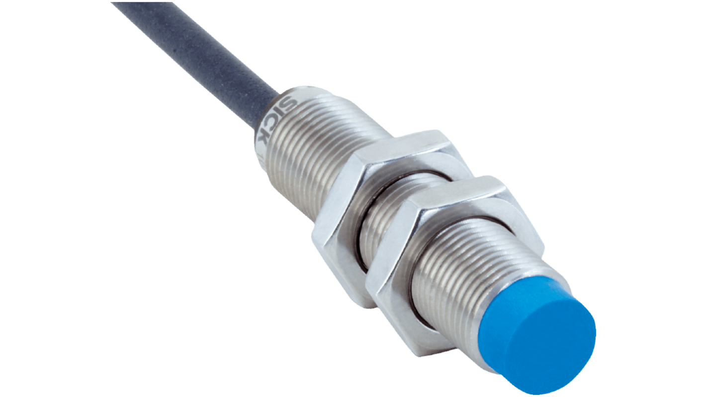 SICK Inductive Barrel Proximity Sensor, M12, 16 mm Detection, NPN NO, 10 → 30 V