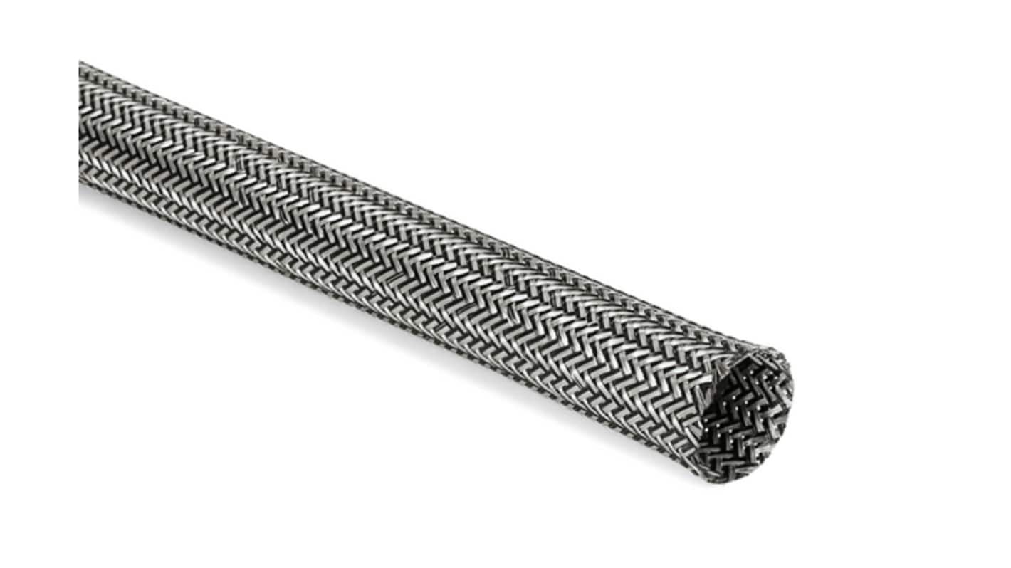 HellermannTyton Helagaine Kabelschlauch Schwarz, Grau Kupfer für Kabel-Ø 4mm bis 6.5mm, Länge 100m Umflochten Dehnbar