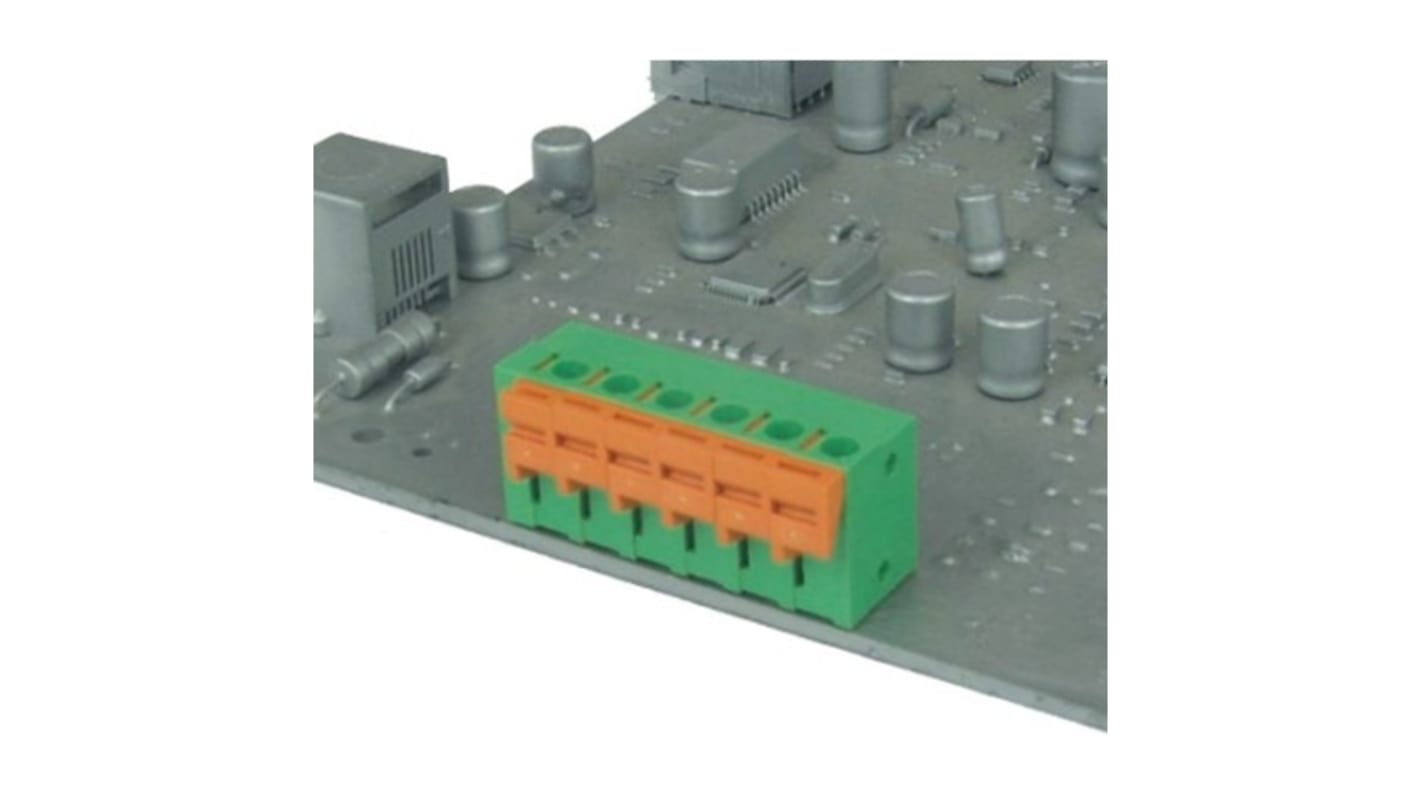 Amphenol Industrial PCB端子排, 5p, 5mm间距, PCB安装, 通孔端接, HA0500500000G系列