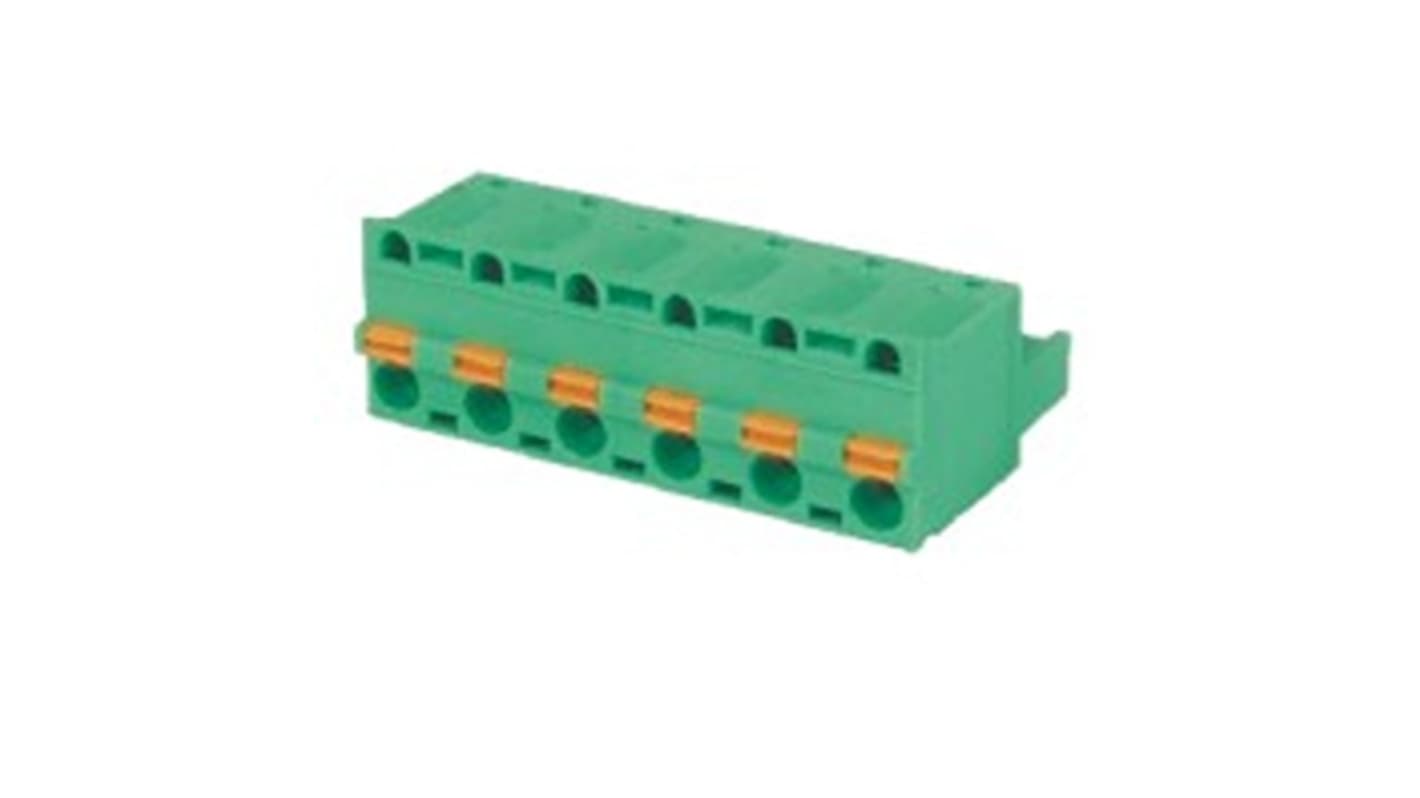 Amphenol Industrial 6p插拔式接线端子 直向插头, 7.62mm间距, THT安装, 焊针端接, HW0600500000G系列