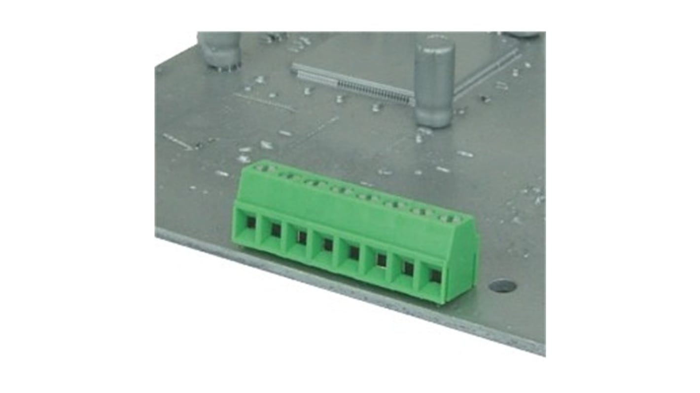 Amphenol Industrial YO0421500000G Series PCB Terminal Block, 4-Contact, 3.81mm Pitch, PCB Mount, 1-Row, Through Hole