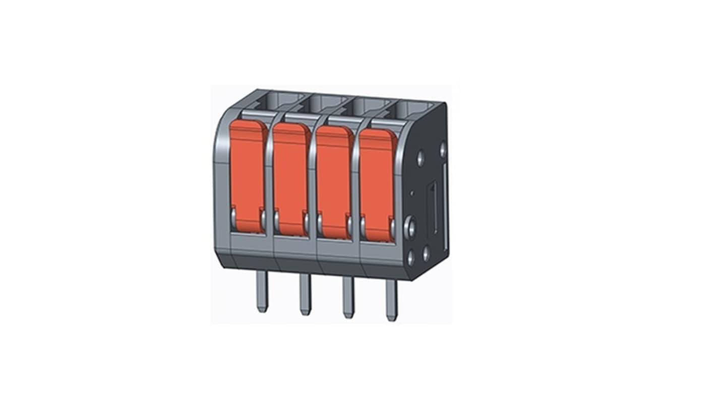 Amphenol Industrial QT03ASF83V0000G 基板用端子台, 5mmピッチ, 1列, 3極