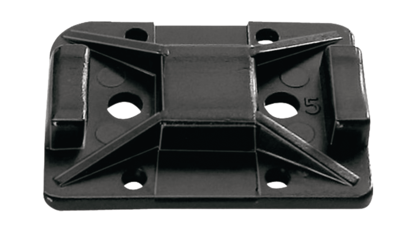 HellermannTyton Self Adhesive Black Cable Tie Mount 25 mm x 32mm, 8mm Max. Cable Tie Width