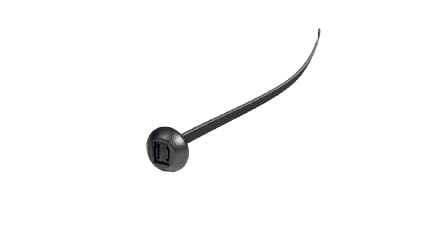 HellermannTyton Cable Tie, 375mm x 7.6 mm, Black Polyamide 6.6 (PA66), Pk-250pack