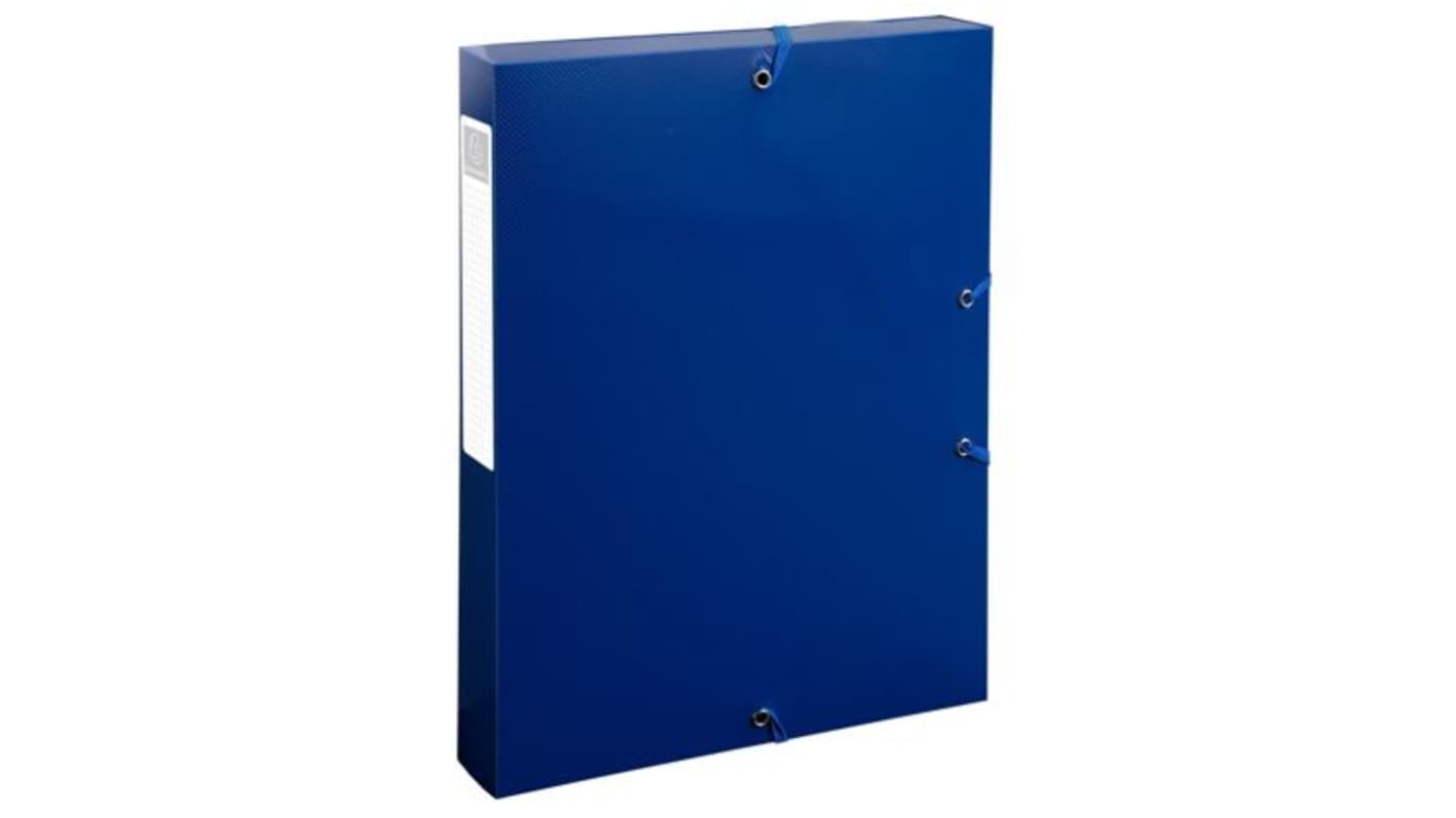 Exacompta Navy Blue A4 File Box, H330mm x W250mm x D40mm