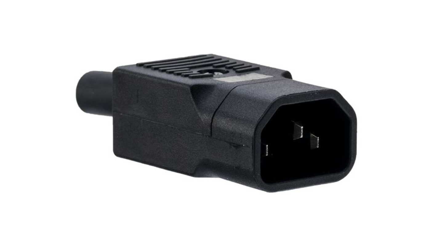 Bulgin C14 Cable Mount IEC Connector Male, 10A, 250 V