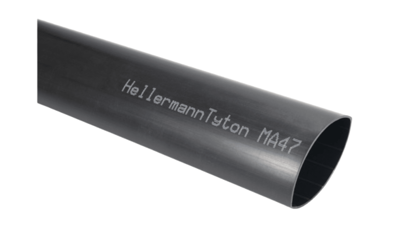 HellermannTyton Adhesive Lined Halogen Free Heat Shrink Tubing, Black 75mm Sleeve Dia. x 1m Length 4:1 Ratio, MA47