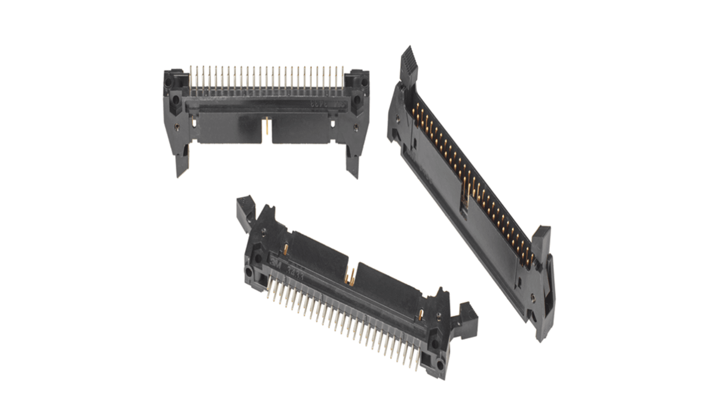 3M 3000 Series Straight Through Hole PCB Header, 60 Contact(s), 2.54mm Pitch, 2 Row(s), Shrouded