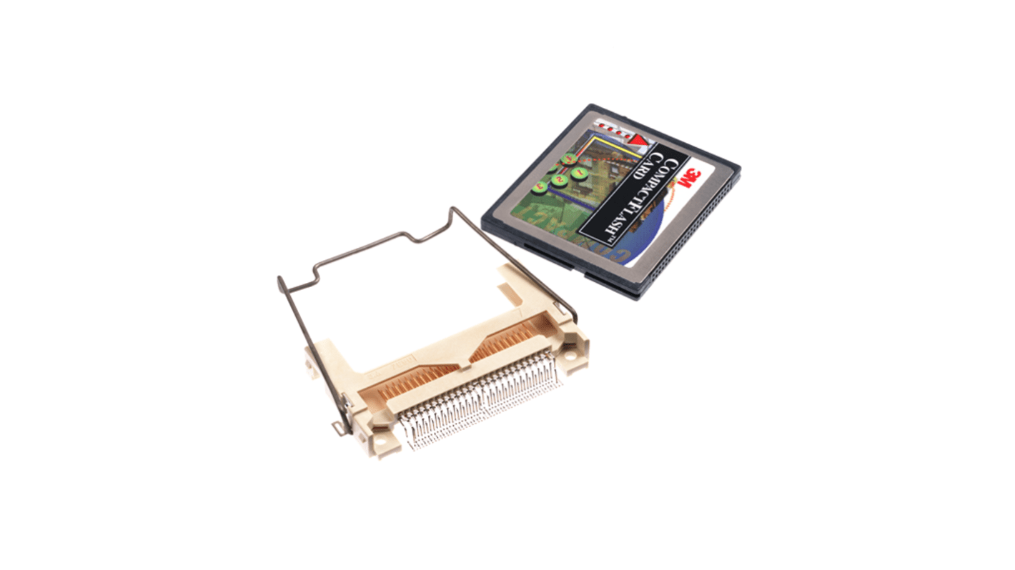 3M, 7E50 Series 50 Way Right Angle Push/Auto Eject Compact Flash CF Card Connector With Solder Termination