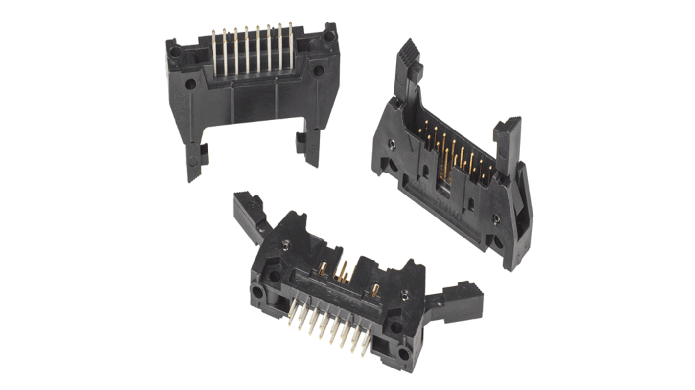 3M 3000 Series Straight Through Hole PCB Header, 16 Contact(s), 2.54mm Pitch, 2 Row(s), Shrouded