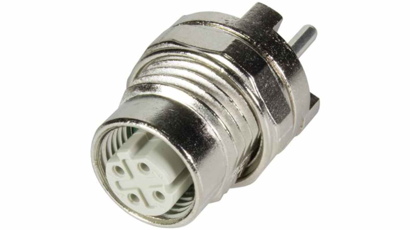 HARTING Circular Connectors, 4 Contacts, Plug-In, M12 Connector, Socket, Female, IP20, Circular Connectors M12 Series
