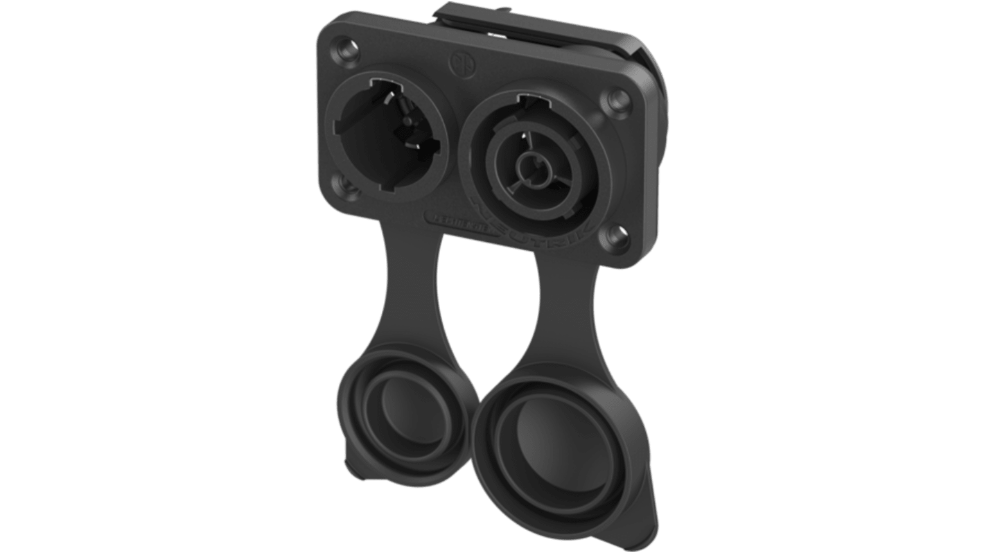 Neutrik Europe Mains Plug & Socket, 16A Black, Cable Mount Polyamide Plug-In, 250 V