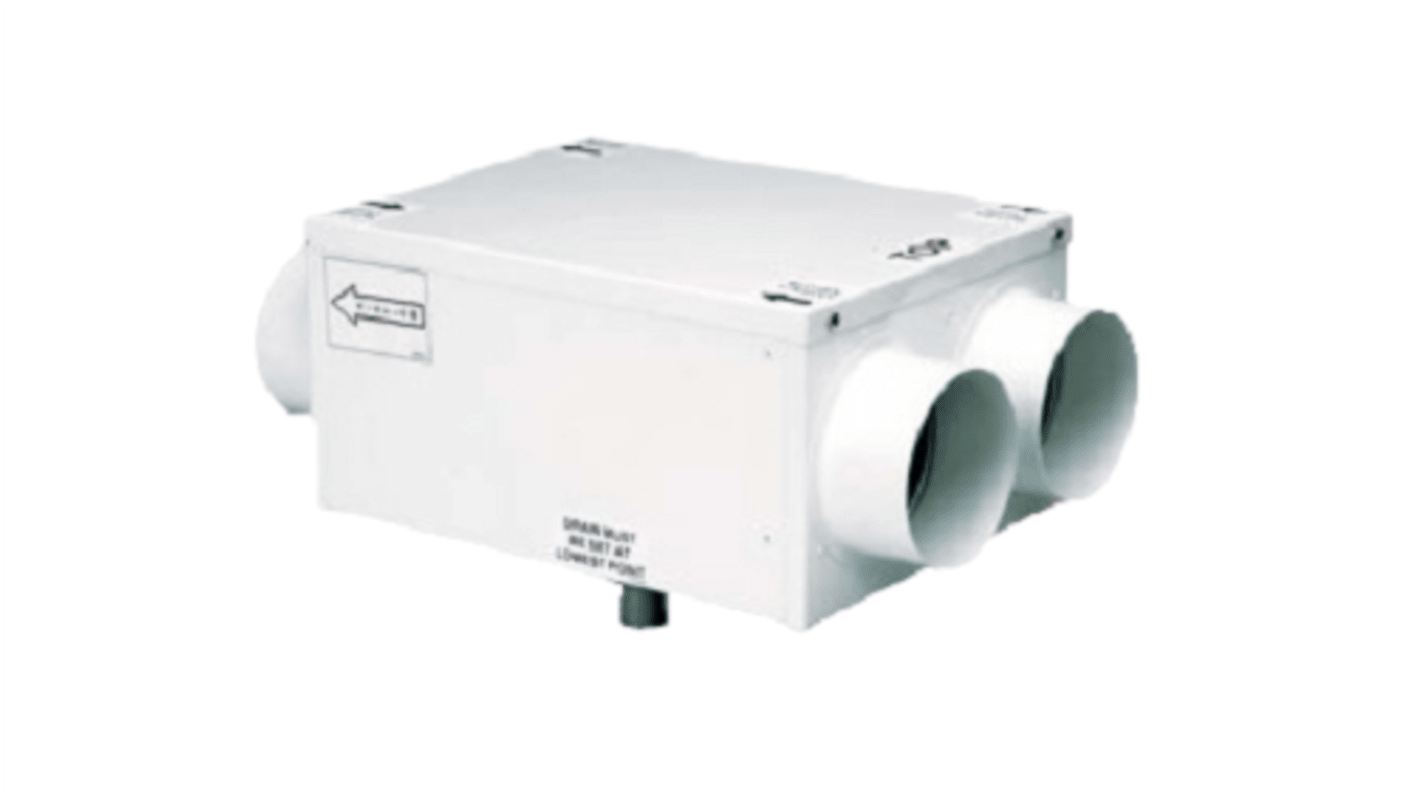 Vent-Axia HR100RS HR100RS Wall Mount Extractor Fan, 153L/s, 53dB(A), Heat Recovery Cube, Duct Size 200 → 315mm