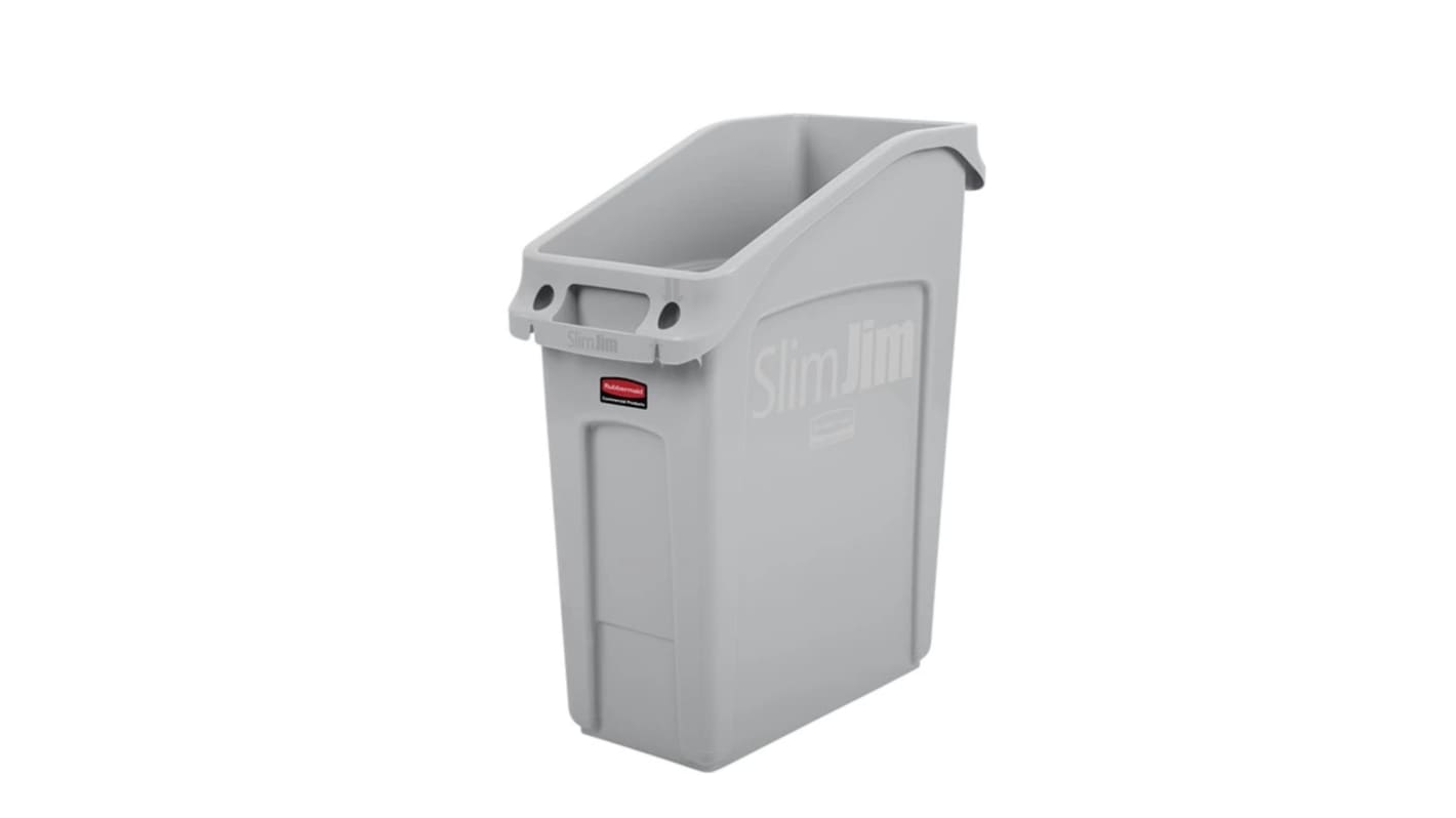 Rubbermaid Commercial Products Slim Jim 13gal Grey Resin Waste Bin