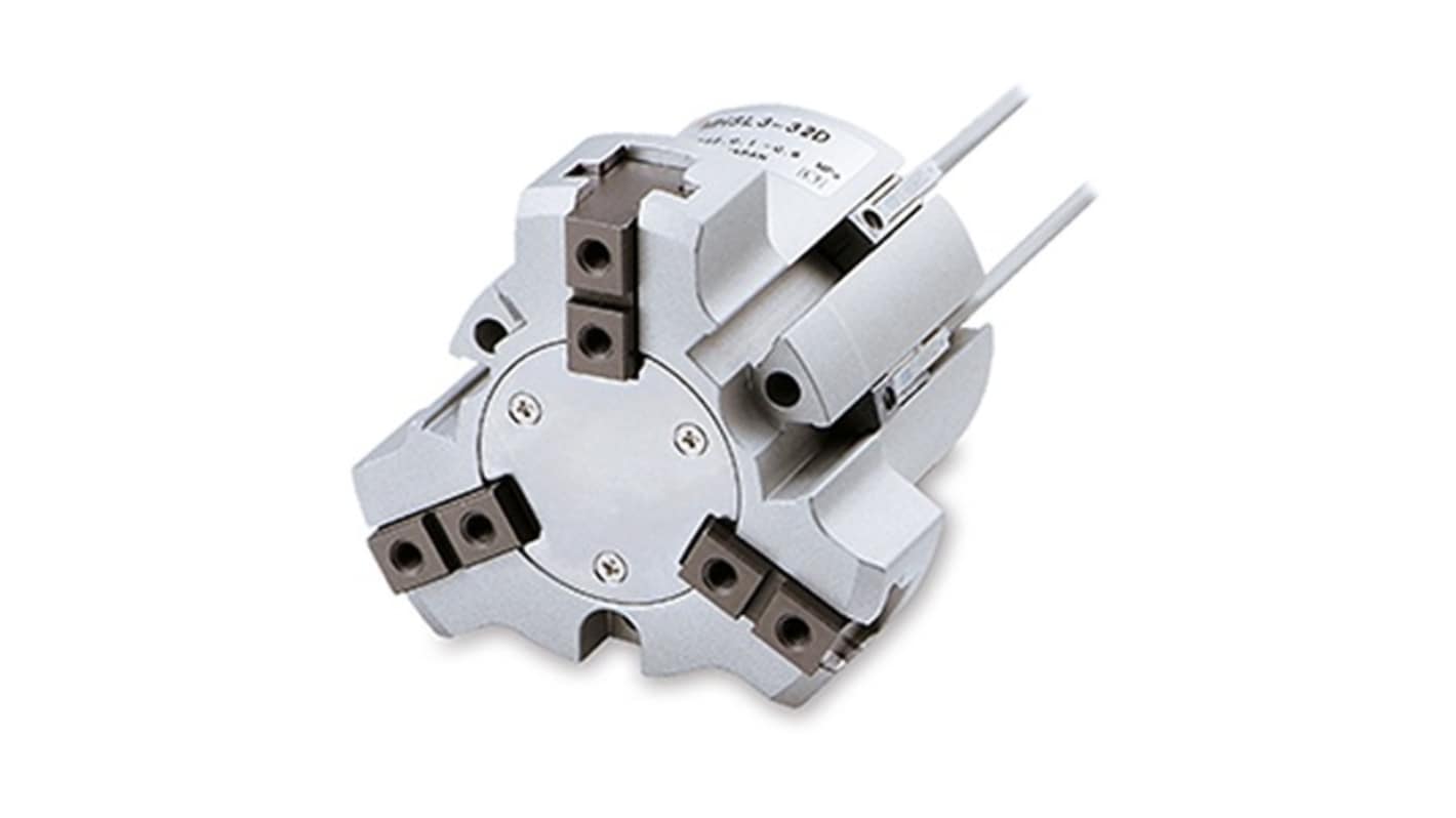 SMC 3 Finger Double Action Pneumatic Gripper, MHSL3-25D, Parallel Gripping Type
