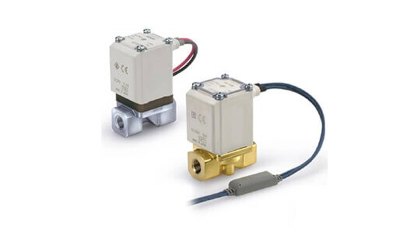 SMC Solenoid Valve VX215MGAXB, 2 port(s) , NC, 24 V dc, 1/4in