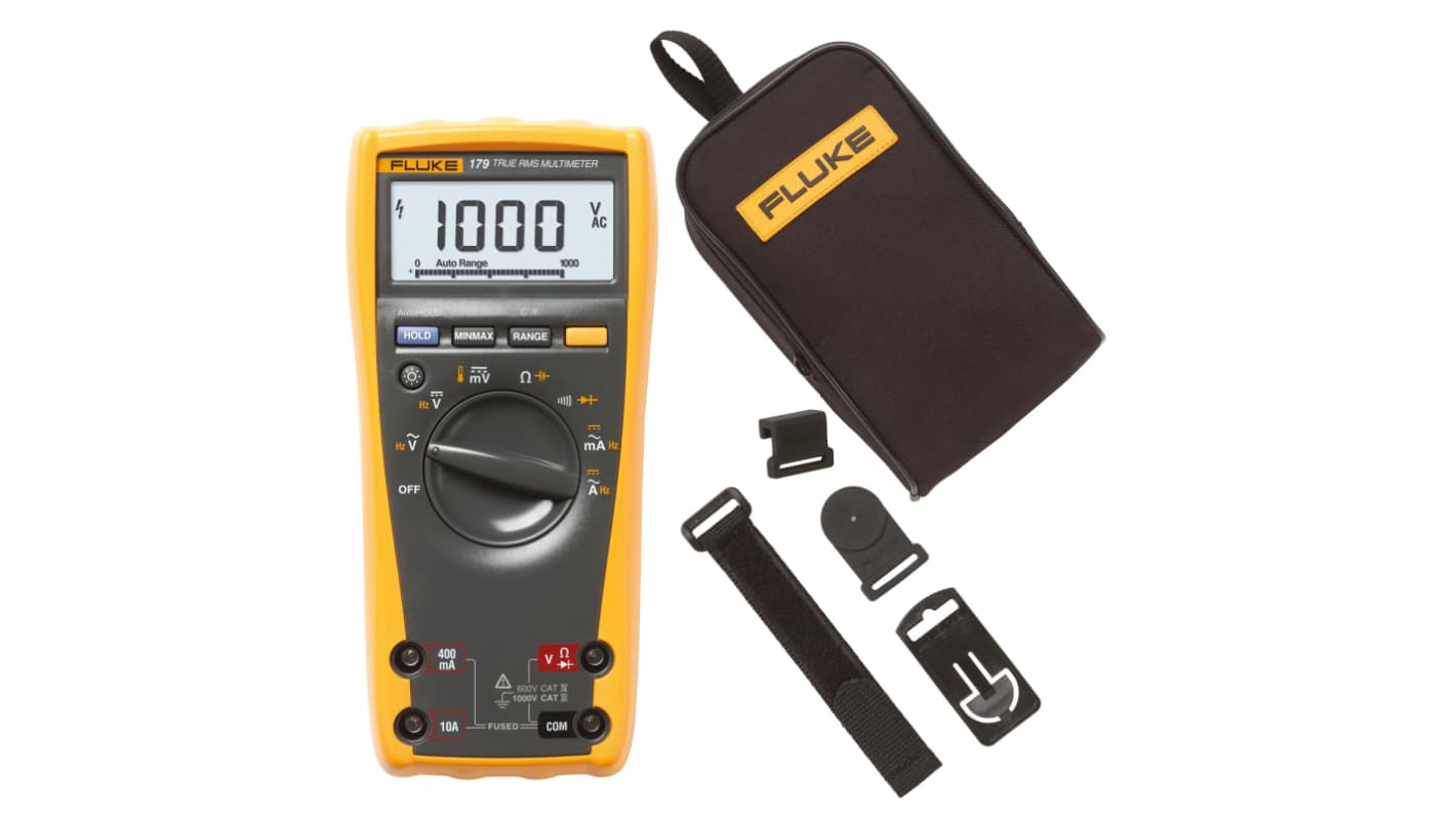 Fluke 179/TPAK/C25 Digital Multimeter, 1000V Max, EN61010-1 CAT III and EN61010-1 CAT IV - RS Calibration