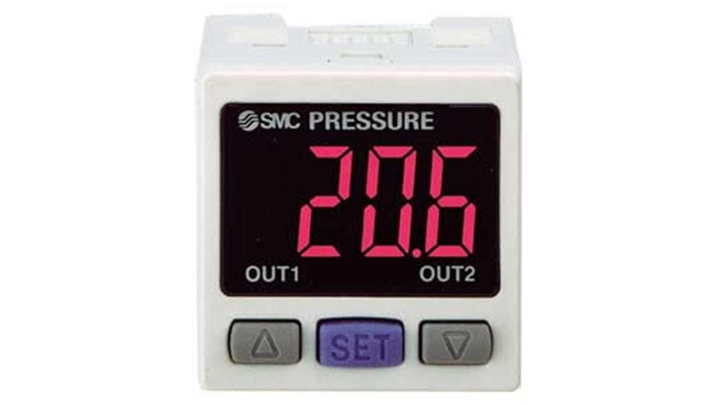 SMC 压力传感器控制器, 24V 直流电压, 50mA电流, PNP x 2开关输出