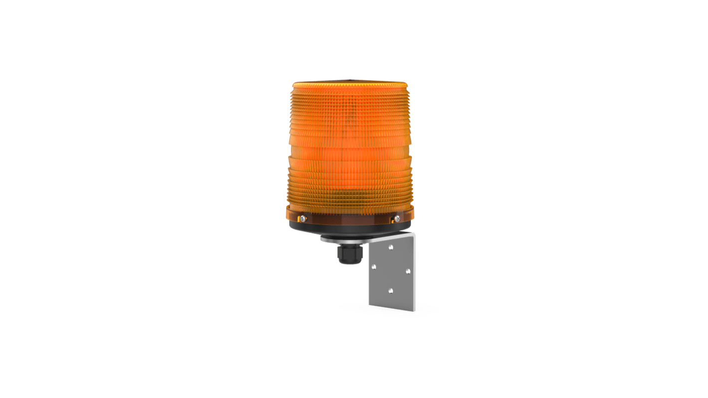 Pfannenberg PMF LED-HI-SIL Series Amber Flashing Beacon, 12/24 V dc, Direct Mount / Bracket Mount, LED Bulb, IP55