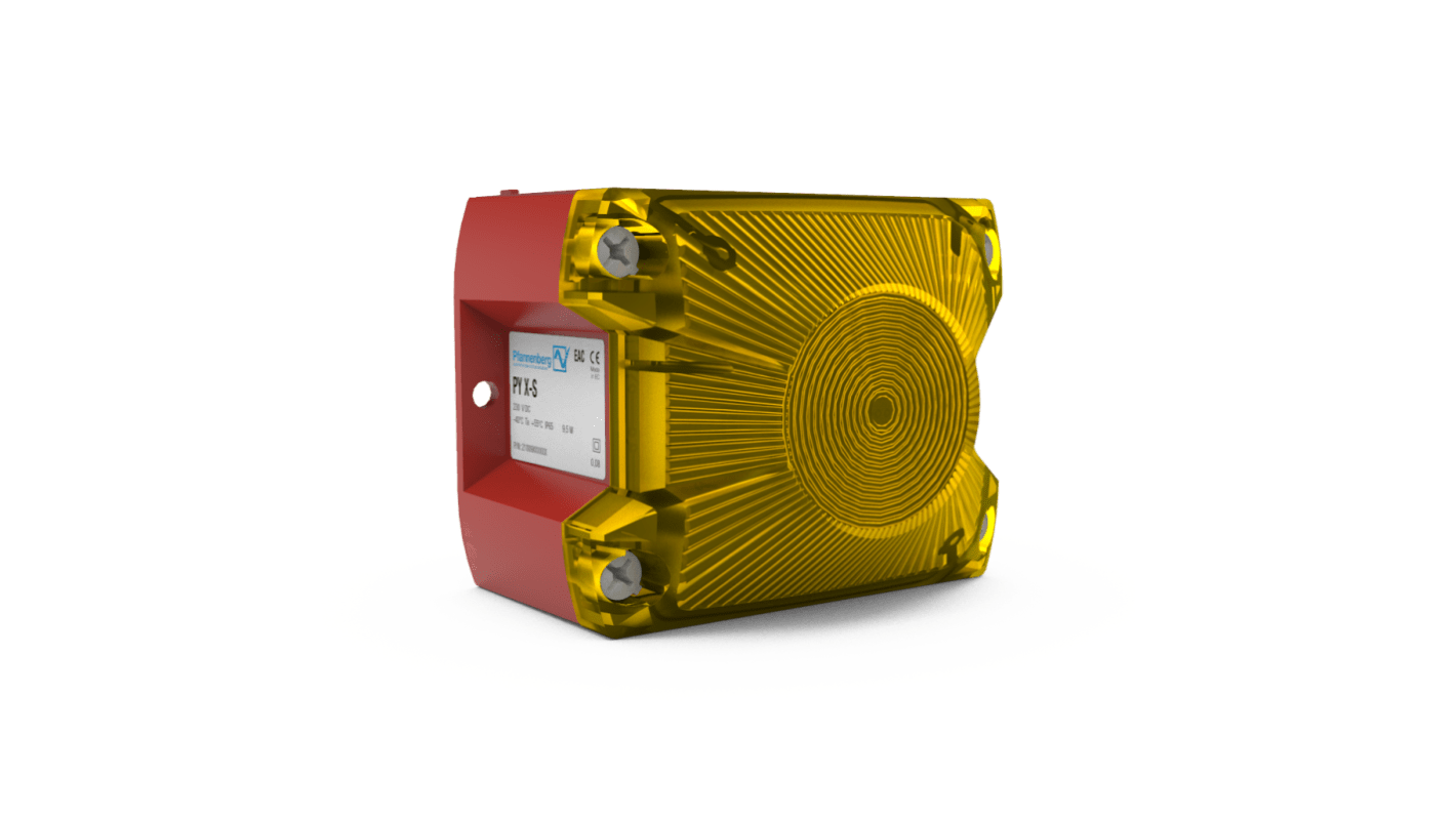 Pfannenberg 黄色闪光LED警示灯, 115 → 230V ac/dc、120V ac/dc, 面板安装, IP66