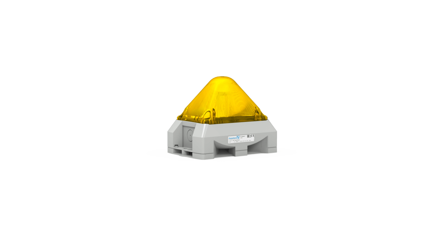 Pfannenberg PY X Series Yellow Beacon, 24 V ac/dc, IP66, Free Mount, 101dB at 1 Metre