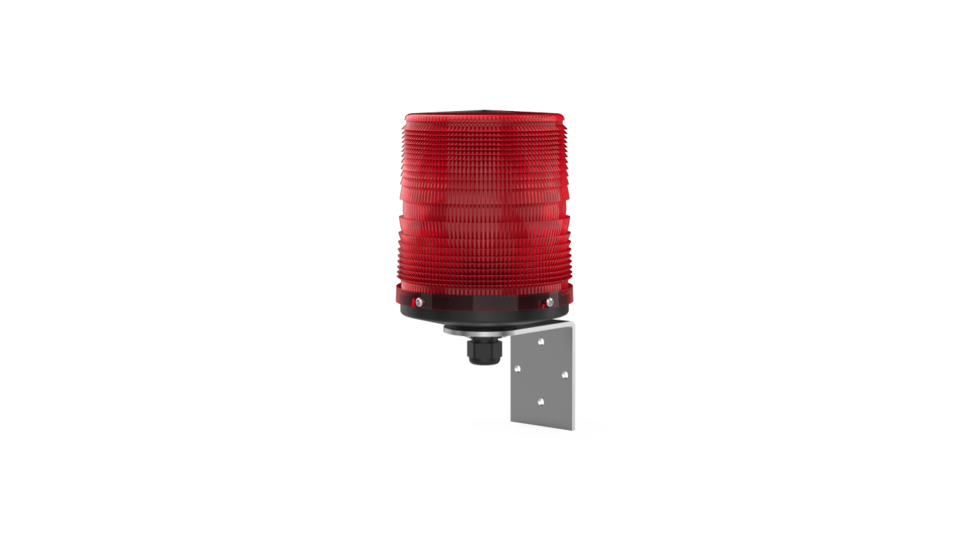 Pfannenberg PMF LED-HI-SIL Series Red Flashing Beacon, 12/24 V dc, Direct Mount / Bracket Mount, LED Bulb, IP55
