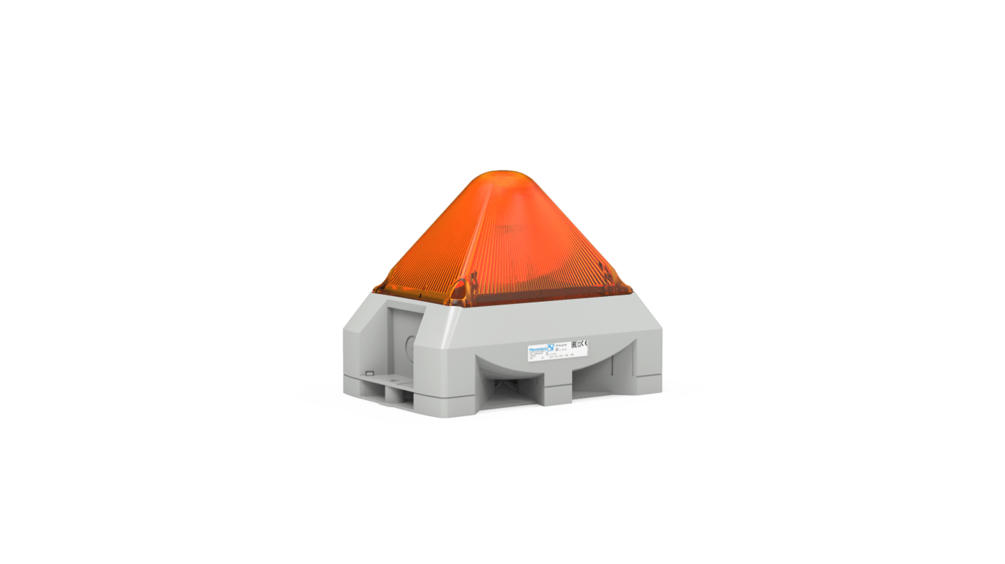 Pfannenberg PY X Series Amber Beacon, 24 V dc, IP66, Free Mount, 101dB at 1 Metre