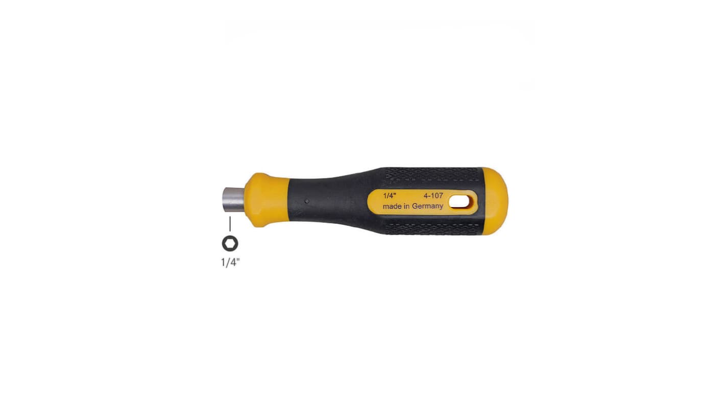 Bernstein Hexagon Socket Screwdriver Handle, 1/4 in Tip, 120 mm Overall