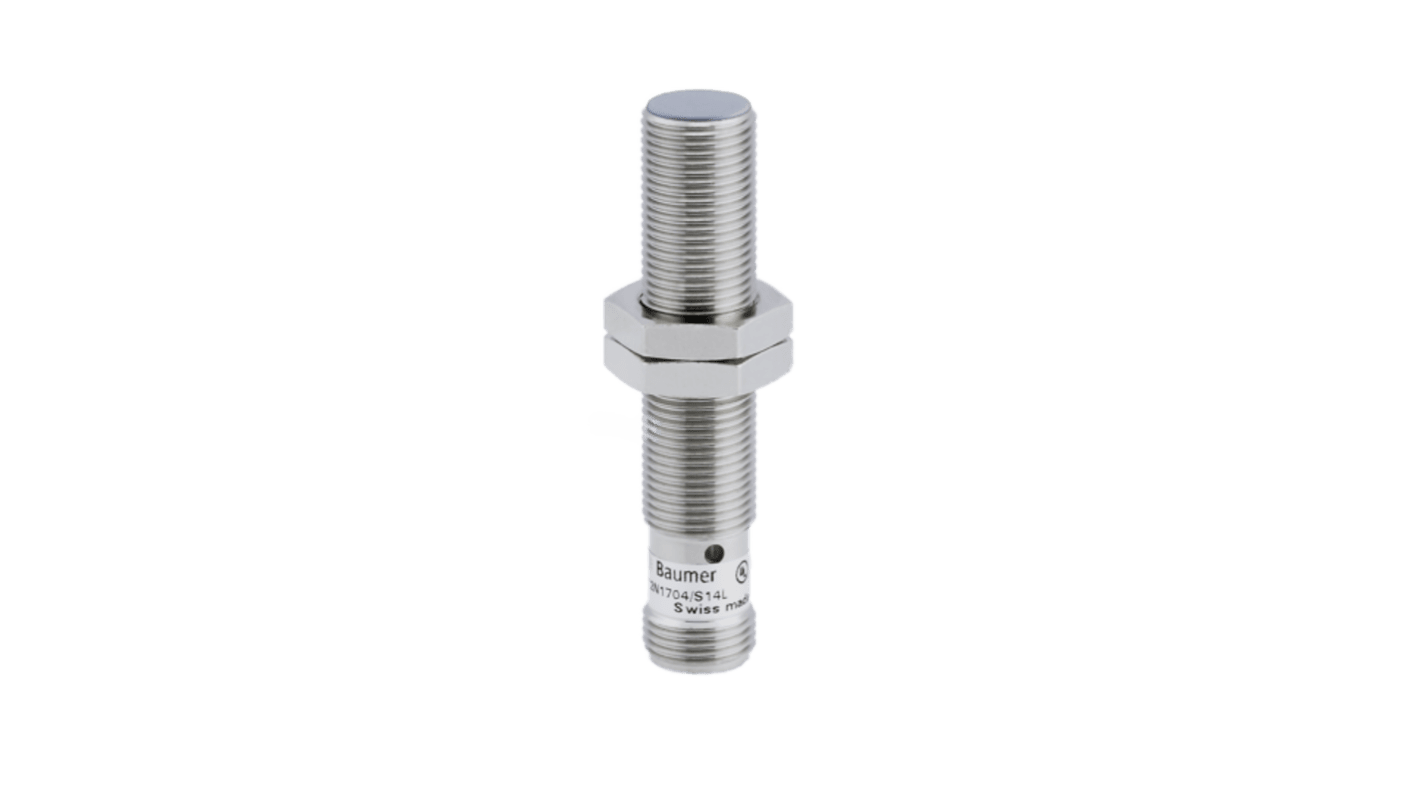 Baumer Proximity Threaded Barrel Proximity Sensor, M8, 4 mm Detection, PNP NO, 6 → 30 V